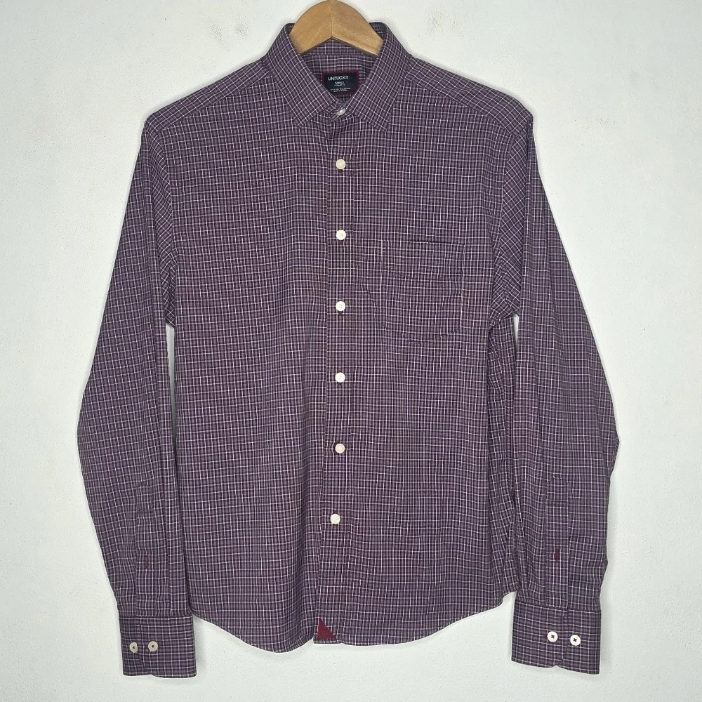 UNTUCKit Long Sleeve Red Plaid Performance Button Shirt Men's Small S